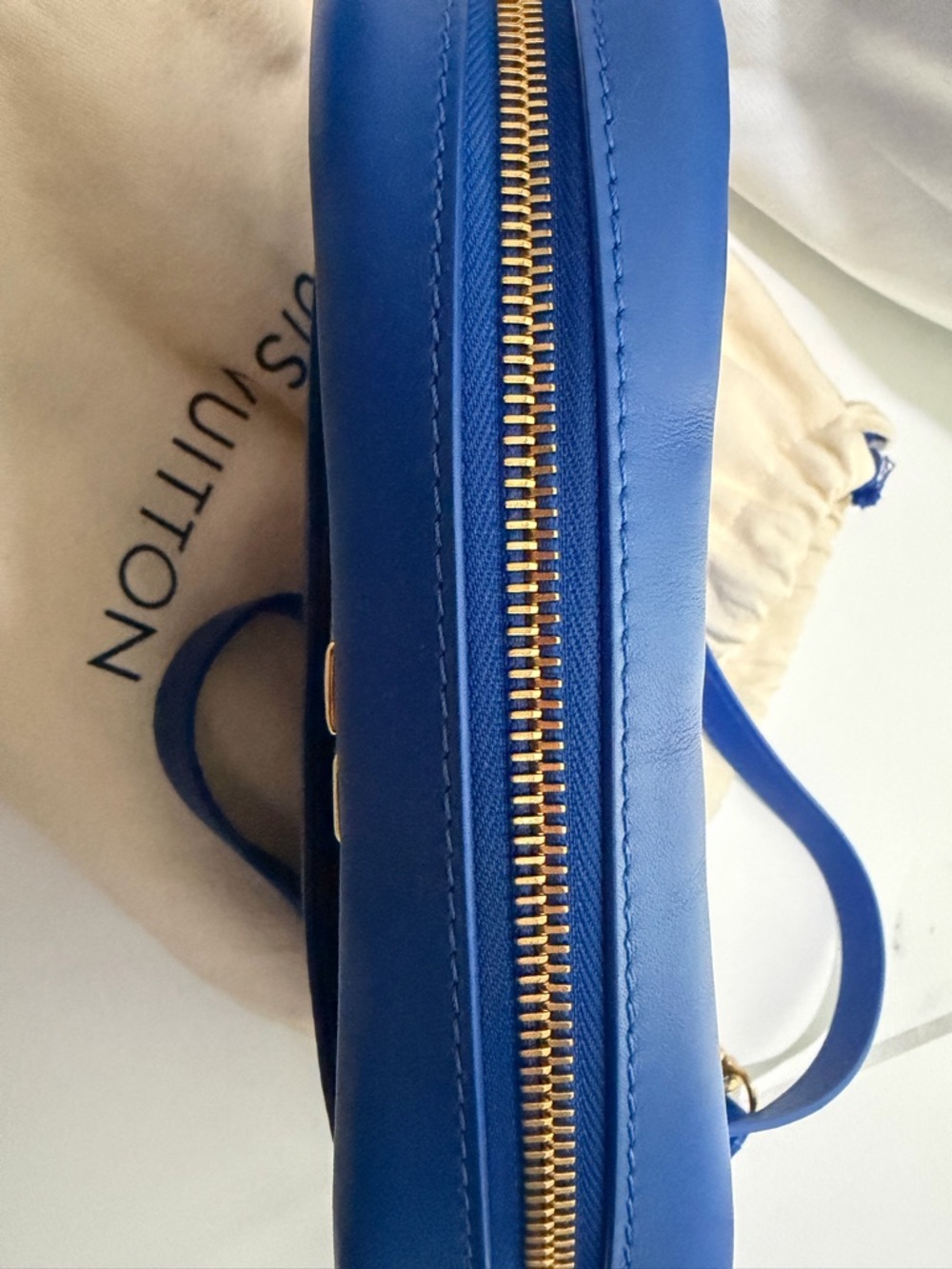 Louis Vuitton Cobalt Quilted Camera Crossbody Bag with Gold Hardware - Picture 3 of 7